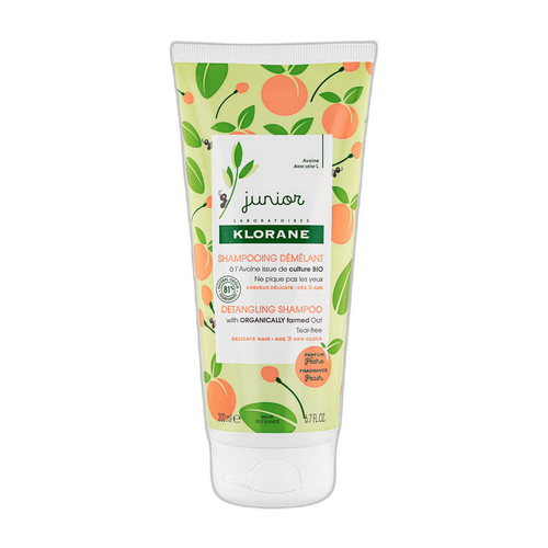 Image Klorane - Junior - Shampoing Démêlant à l’Avoine BIO - Parfum Pêche - Corps et Cheveux - Enfant 200 ml